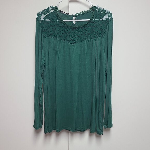 Green long-sleeve top - Picture 1 of 5